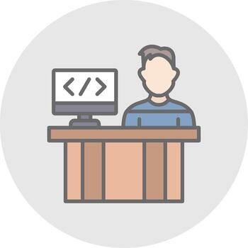 programador línea lleno ligero icono vector