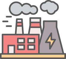 Power Plant Line Filled Light Icon vector