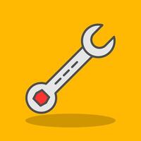 Spanner Filled Shadow Icon vector