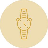 reloj línea amarillo circulo icono vector