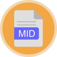 MID File Format Flat Multi Circle Icon vector