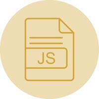 JS File Format Line Yellow Circle Icon vector