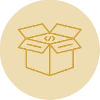 Open Box Line Yellow Circle Icon vector