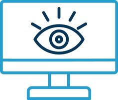 Monitoring Line Blue Two Color Icon vector