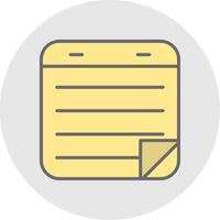 Sticky Notes Line Filled Light Icon vector