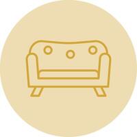 Sofa Line Yellow Circle Icon vector