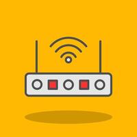 Wifi Router Filled Shadow Icon vector