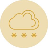 Cloud Computing Line Yellow Circle Icon vector