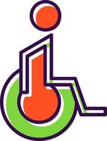 discapacitado paciente lleno diseño icono vector
