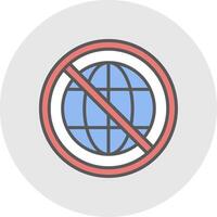 Prohibited Sign Line Filled Light Icon vector