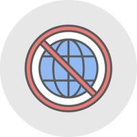 Prohibited Sign Line Filled Light Icon vector