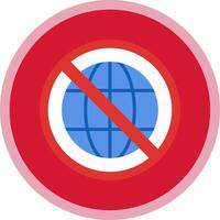 Prohibited Sign Flat Multi Circle Icon vector