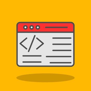 programación lleno sombra icono vector