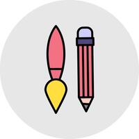 Writing Tool Line Filled Light Icon vector