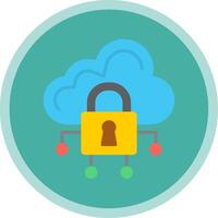 Data Secure Flat Multi Circle Icon vector