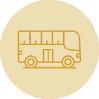 City Bus Line Yellow Circle Icon vector
