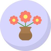 Flower Flat Bubble Icon vector