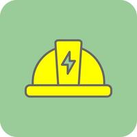 Hard Hat Filled Yellow Icon vector