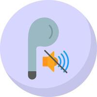 Earbud Flat Bubble Icon vector