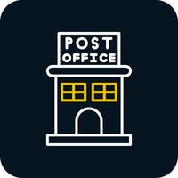 Post Office Line Yellow White Icon vector