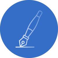 Ink Pen Flat Bubble Icon vector