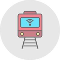 tren línea lleno ligero icono vector