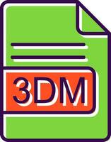 3DM File Format filled Design Icon vector