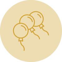 Balloons Line Yellow Circle Icon vector