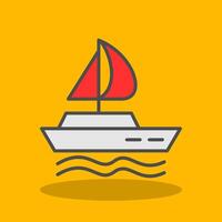 Boat Filled Shadow Icon vector