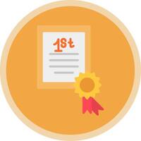 Certificate Flat Multi Circle Icon vector