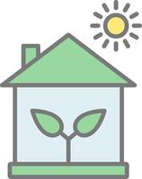 ECological House Line Filled Light Icon vector