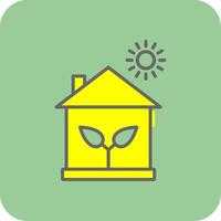 ECological House Filled Yellow Icon vector