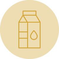 Milk Carton Line Yellow Circle Icon vector