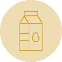 Milk Carton Line Yellow Circle Icon vector