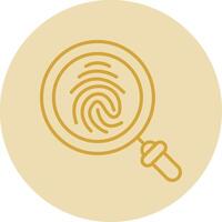 Finger Print Line Yellow Circle Icon vector