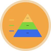 Pyramid Chart Flat Multi Circle Icon vector