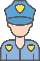 Policeman Line Filled Light Icon vector