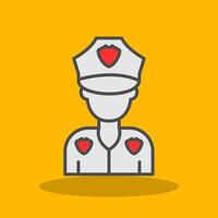 Policeman Filled Shadow Icon vector