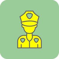 Policeman Filled Yellow Icon vector