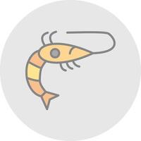 Shrimp Line Filled Light Icon vector