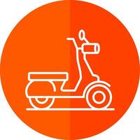 Scooter Line Yellow White Icon vector