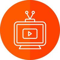Television Line Red Circle Icon vector