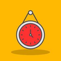 Wall Clock Filled Shadow Icon vector