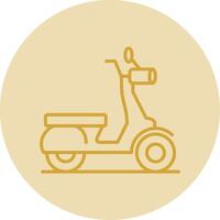 Scooter Line Yellow Circle Icon vector