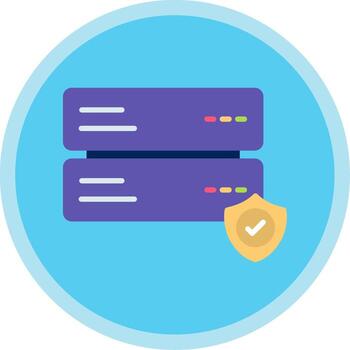 Database Security Flat Multi Circle Icon vector