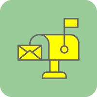 Mailbox Filled Yellow Icon vector