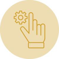 Hand Setting Line Yellow Circle Icon vector