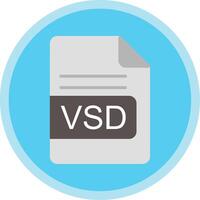 VSD File Format Flat Multi Circle Icon vector