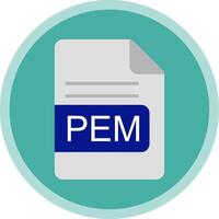 PEM File Format Flat Multi Circle Icon vector