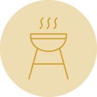 Grill Line Yellow Circle Icon vector